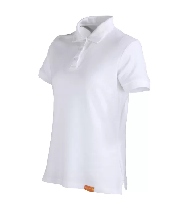 Polera Piqué 80% Algodón Manga Corta Mujer Blanco - Imagen 2